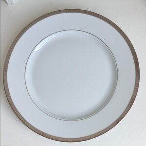 Christofle White and Brown Dinner Plate